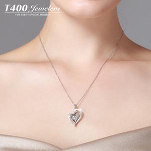 t400跳动的心 span class=h>项链 /span>女纯银镶 span class=h>