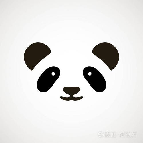 矢量插图熊猫熊. 标志设计模板. 动物标志型概念图标.