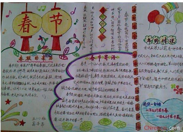 2017年春节手抄报内容三年级春节环保手抄报首先边框可以采用绿色的