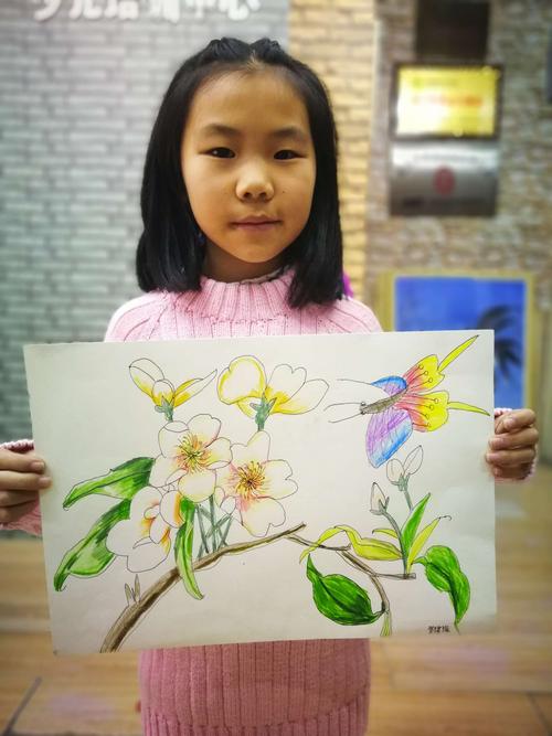 〖一诺书画〗龙泉西校 三年级彩铅课堂梨花蝴蝶