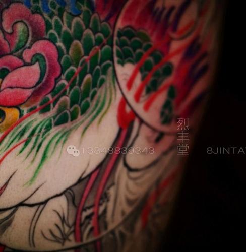 新传统彩色凤凰_纹身图案手稿图片_8金的纹身作品集