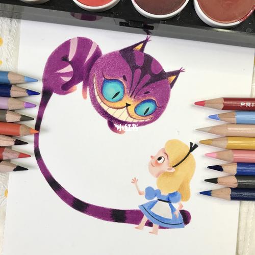 彩铅二期爱丽丝梦游仙境_彩铅_爱丽丝梦游仙境影评_插画_巧克力_画画