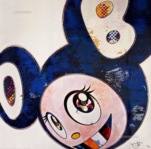 lot 0249 村上隆(b.1962) 2013年作 dob 然后 (蓝) 胶印版画