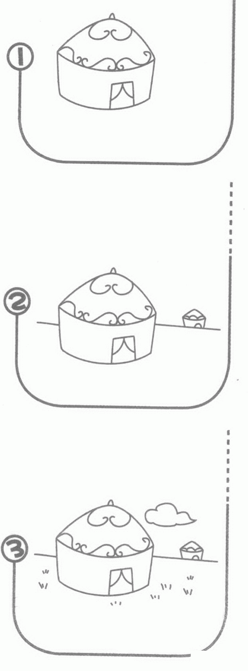 草原简笔画图片教程-儿童简笔画大全