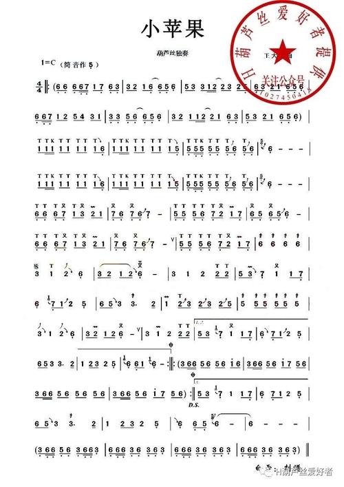 葫芦丝曲谱100首