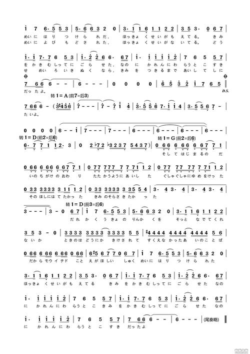 may"n《ノーザンクロス》简谱