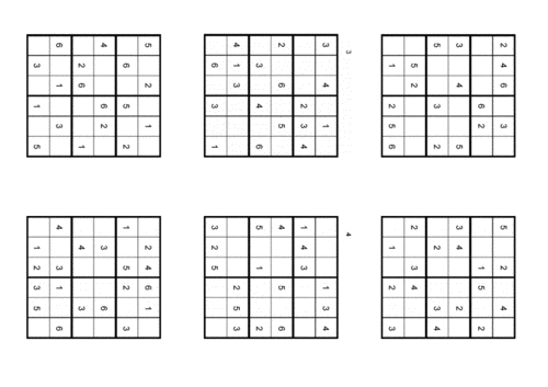 六宫格数独题目1docx7页