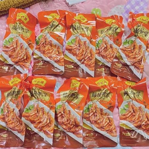 藤桥牌鸭掌大鸭掌温州特产酱香鸭掌卤味零食小吃500克