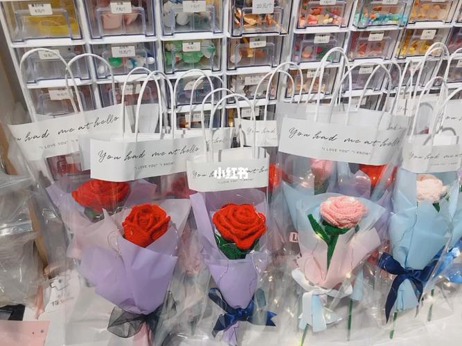 七夕节手工编织玫瑰_手工制作_编织_萌柒手作攻略_钩针编织_玫瑰花