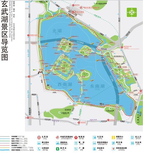 南京玄武湖呐喊喷泉位置(附平面图)