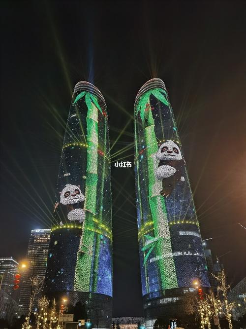 成都新地标!交子双塔灯光秀值得一看哦_拍照_灯饰_成都_出行_出行攻略
