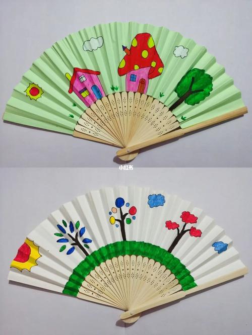 96纸扇上的儿童画97_扇子_儿童画_云水谣古镇攻略