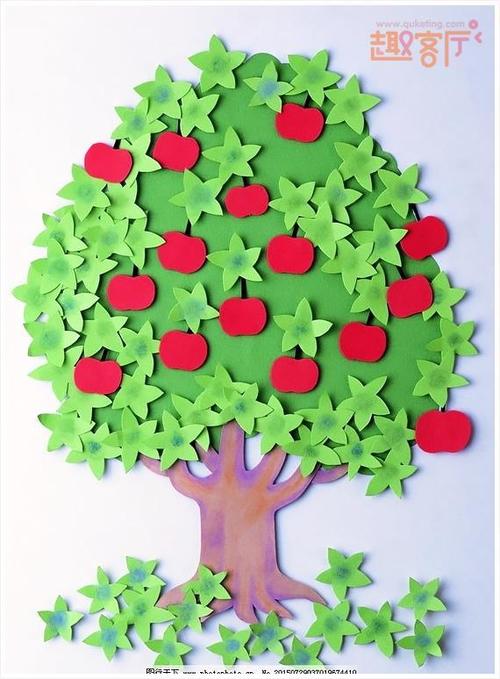 树木树叶苹果工艺品手工作品手工制作.