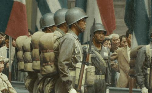 深刻反映出抗日战争胜利后日本递交投降书的庄严场面