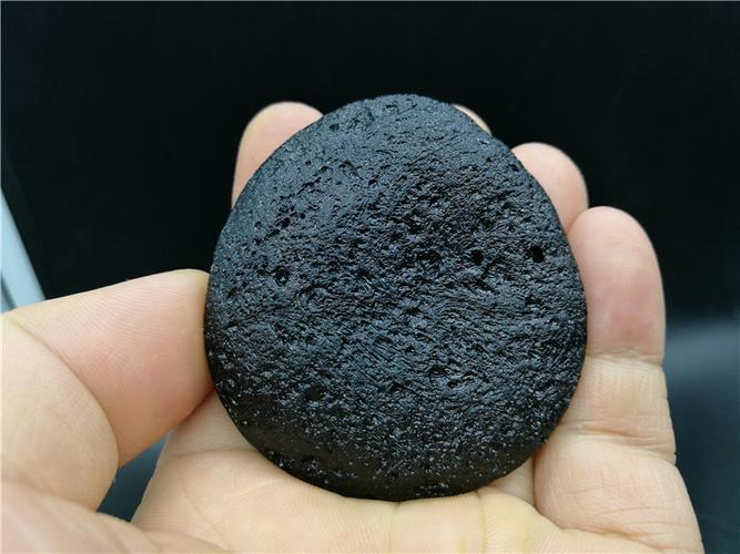 保真雷公墨雕刻件 龙牌 吊坠 玻璃陨石 tektite 手把件66.8g