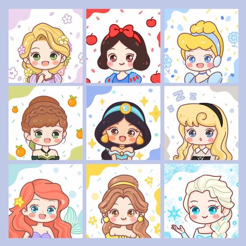 迪士尼公主数字油画diy白雪公主卡通动漫简约现代油彩画手绘涂鸦