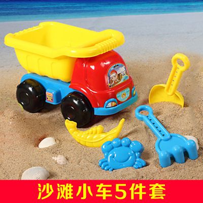 儿童沙滩玩具车套装宝宝挖沙玩沙工程车建雄沙滩车