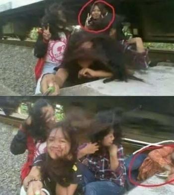 16岁少女在铁路旁自拍 被火车撞爆头