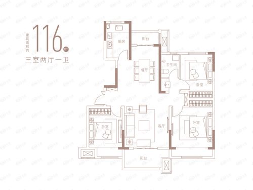 建业江山汇116㎡户型图