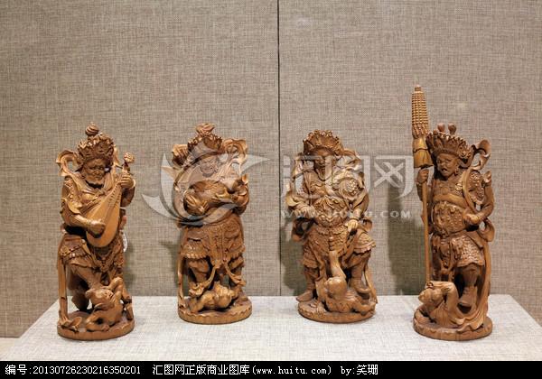 黄杨木雕四大天王