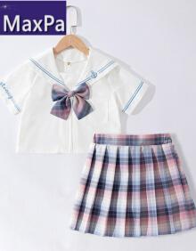 jk制服小学生jk学院风海校服套装10水手1百褶裙夏 3666拉链衬衫 4081