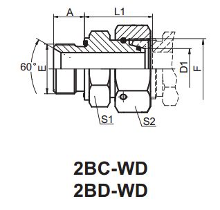 2bc-wd 2bd-wd 卡套式活螺母接头