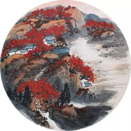 日出江花红胜火,春来江水绿如蓝 | 42x42cm | 除了绘画创作之外