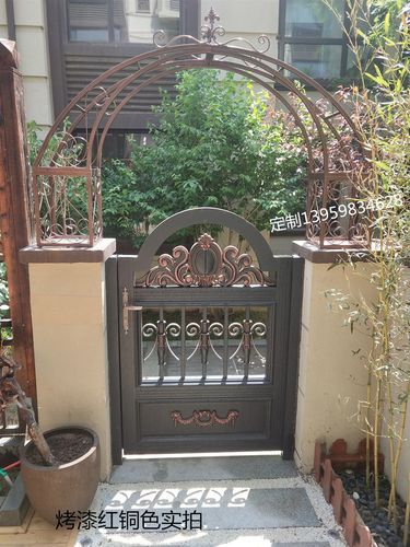 铁艺庭院门墩拱形花架铁拱门爬藤架门垛顶部拱门架子别墅花园定做