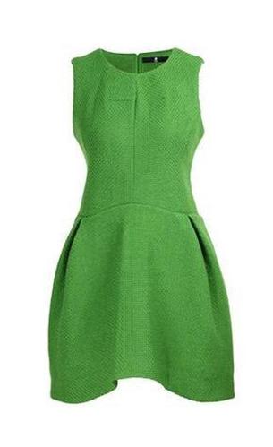 ken肯尼特墨绿色羊毛花苞连衣裙绿色m正品价格elleshop