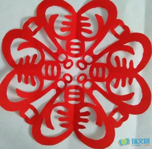 瑞文网 素材 剪纸 带有春字和铜钱的窗花剪法图解    我们先准备好一