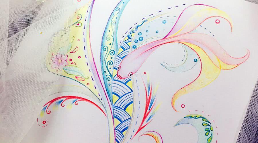 线条怎么练习有趣好玩?凤尾花11.0,彩铅手绘教程