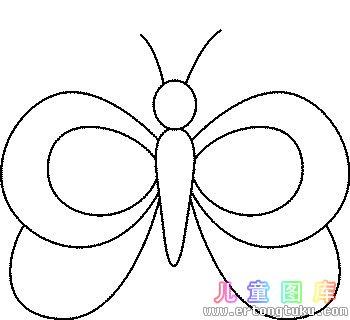 一笔一笔画蝴蝶儿童学画动物教程-儿童图库