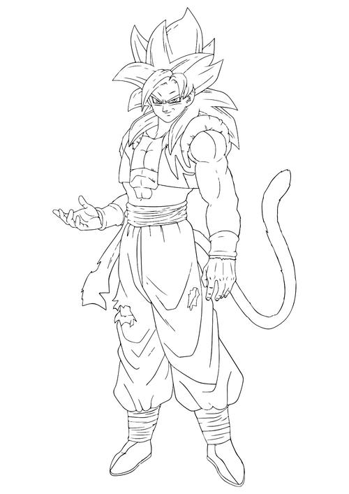 龙珠gt-悟吉塔-超四(线稿 上色)