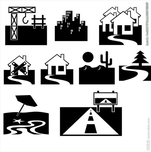 公路建筑剪影设计图__公共标识标志_标志图标_设计_昵
