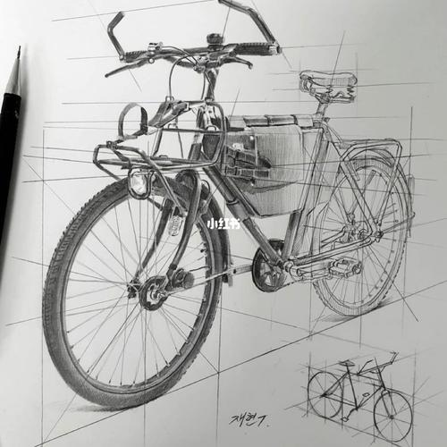 素描自行车04二八大杠_素描_自行车_文化_绘画