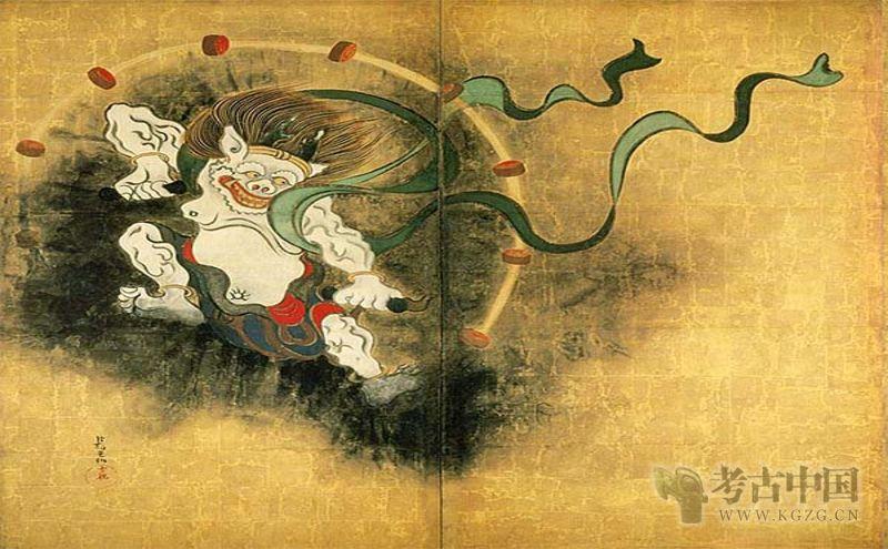 黄松:镇邪崇正,古代绘画中的雷神——力士之容,左手连鼓,右手推椎