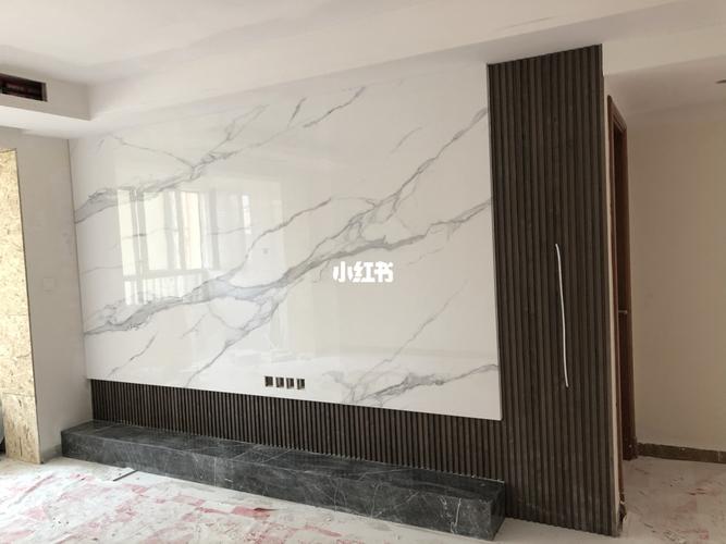 最后也是跟风做了岩板电视墙_电视墙_岩板_地台_家居家装_装修