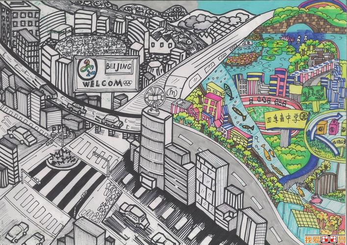 中小学生城市环保绘画作品