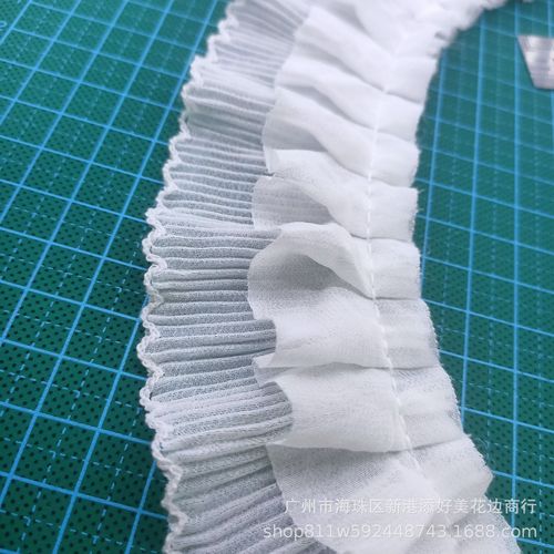 现货批发 双层雪纺褶皱百褶花边 服饰花边辅料