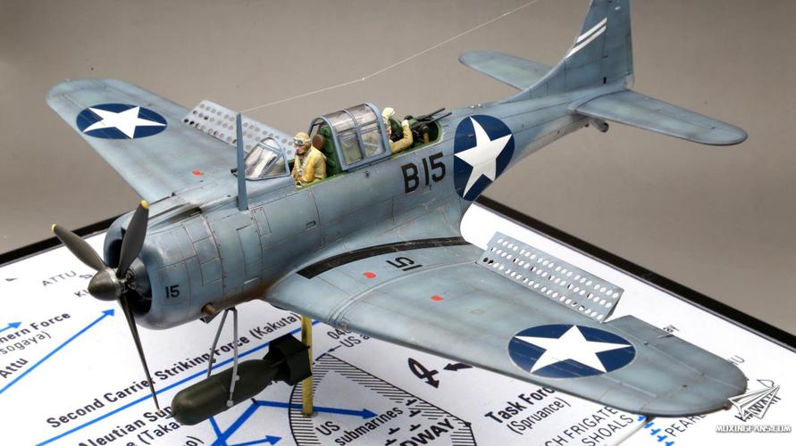 1/48 sbd-3俯冲轰炸机投弹场景(中途岛战役