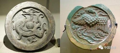 汉代龙纹瓦当,凤纹瓦当