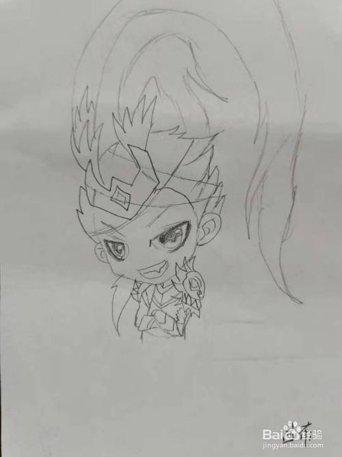 接着,我们简单画吕布的上身轮廓.