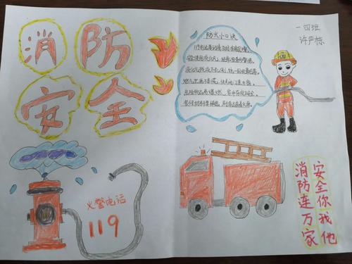 "消防安全记心中"——安阳市豆腐营小学一四班消防手抄报优秀作品集