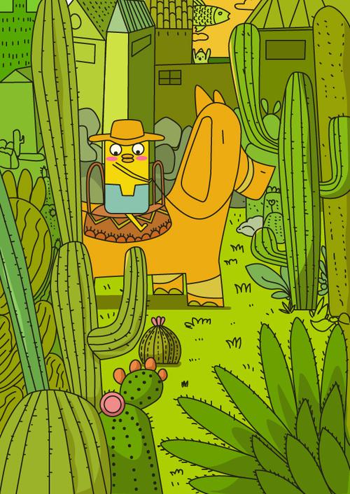 插画同色系练习