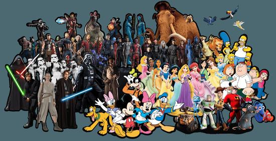 迪士尼旗下 ip 人物全家福.图片来源:psu.edu
