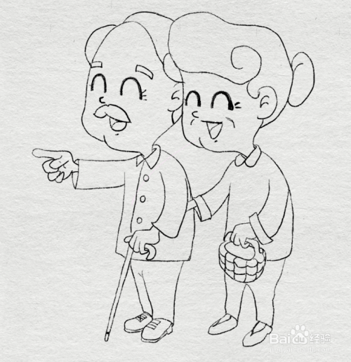 外公外婆和我的简笔画