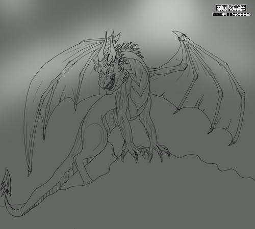 用ps鼠绘一条绿色的喷火飞龙