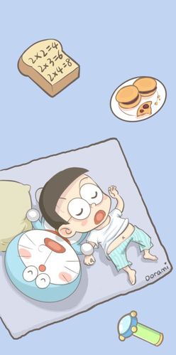 嗨你麻痹滚去睡#哆啦a梦#野比大雄#壁纸#@插画师dorami