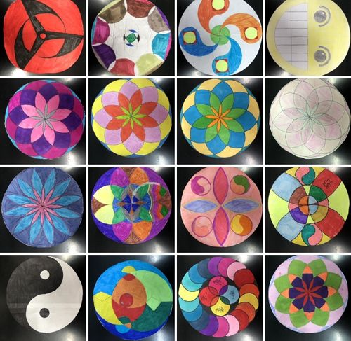 六年级162,163班"用圆设计美丽的图案"作品展