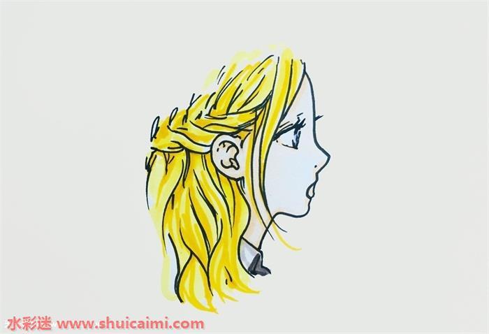女生侧脸闭眼怎么画女生侧脸闭眼简笔画简单彩色